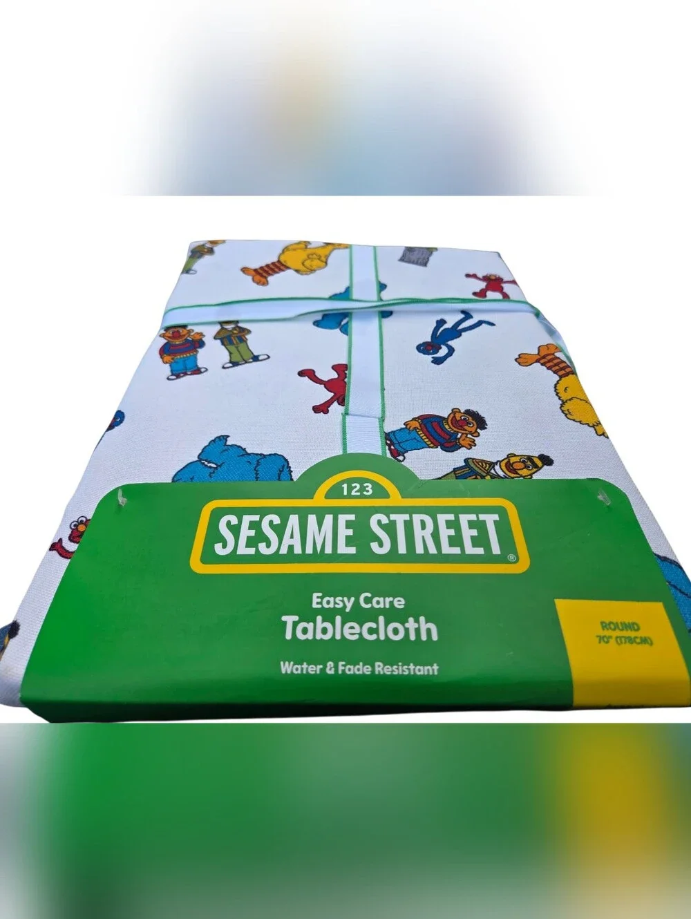 Sesame Street Tablecloth Picturing The Classic Elmo, Big Bird, Cookie Monster